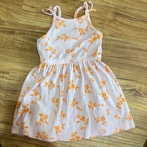 Cat & Jack Orange Floral Casual Dress